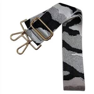 NEW CTHRU women's metallic camo adjustable crossbody bag strap in black/ white/